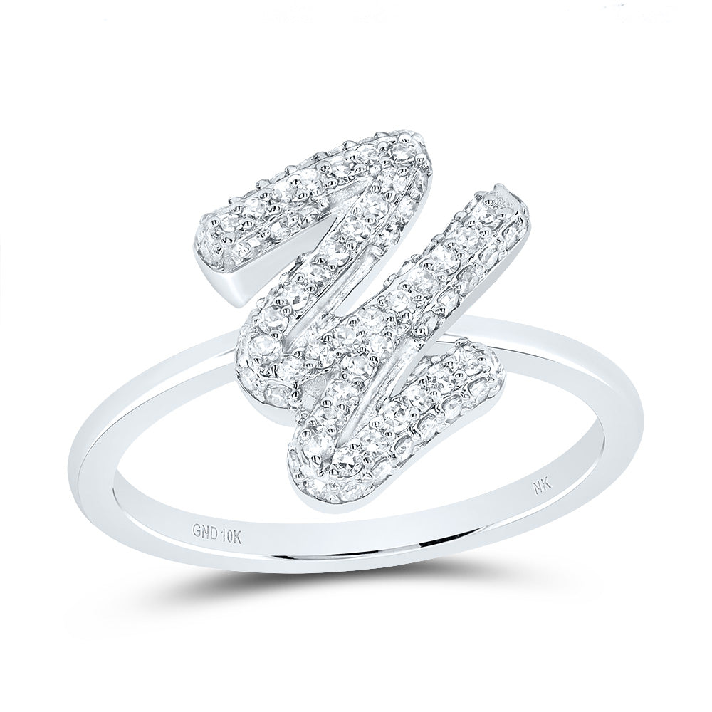 10kt Yellow Gold Diamond Fashion Initial Wedding Engagement Anniversary Ring