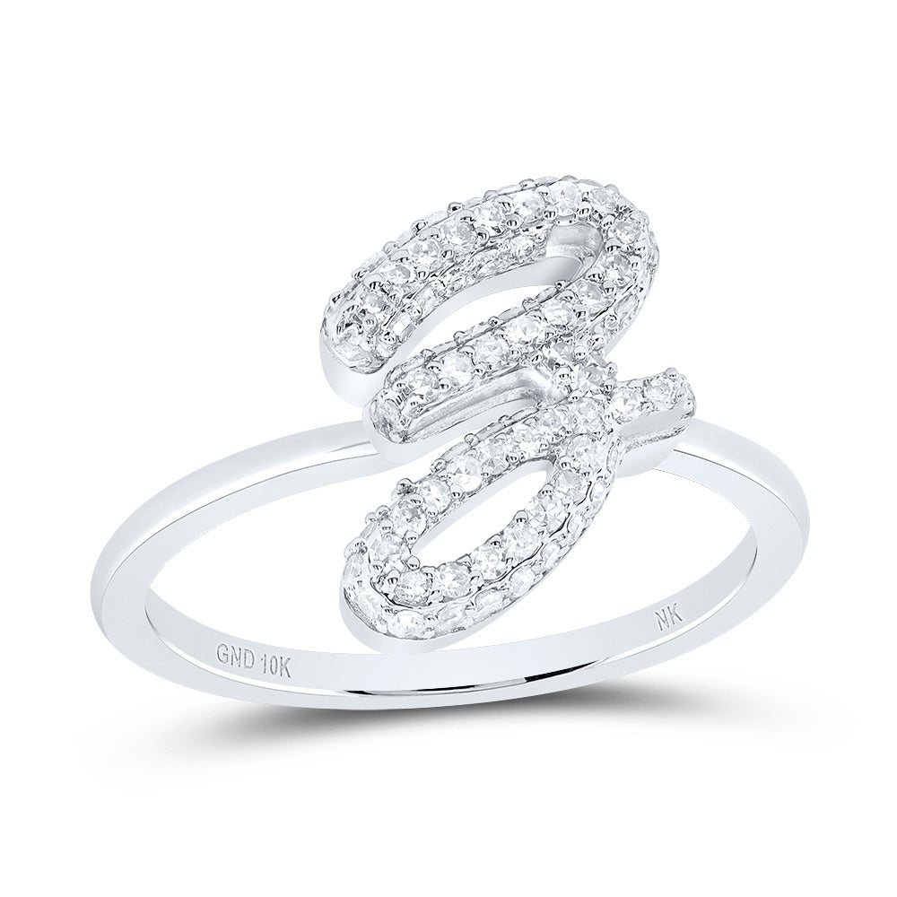 10kt Yellow Gold Diamond Fashion Initial Wedding Engagement Anniversary Ring
