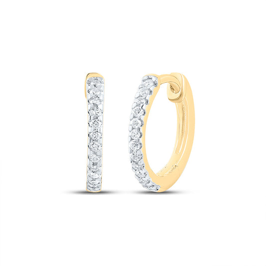 10kt Yellow Gold 1/10 Cttw Diamond Hoop Earring