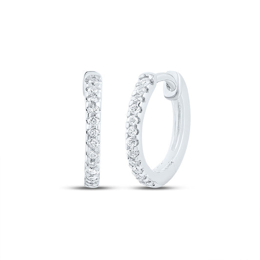 10kt White Gold 1/10 Cttw Diamond Hoop Earring
