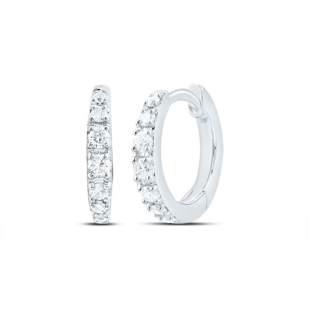 10kt White Gold 1/6 Cttw Diamond Hoop Earring
