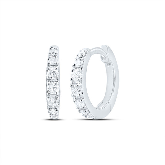 10kt White Gold 1/6 Cttw Diamond Hoop Earring