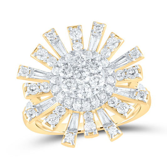 14kt Yellow Gold 1 3/4 Cttw Diamond Fashion Round Wedding Engagement Anniversary Ring, Women Size: 5-9