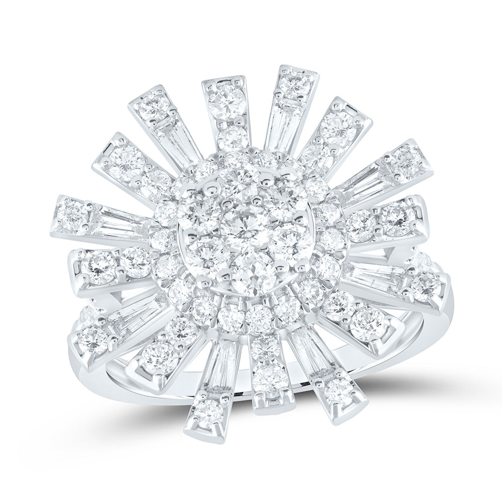 14kt White Gold 1 3/4 Cttw Diamond Fashion Round Wedding Engagement Anniversary Ring, Women Size: 5-9