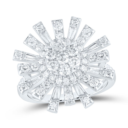 14kt White Gold 1 3/4 Cttw Diamond Fashion Round Wedding Engagement Anniversary Ring, Women Size: 5-9