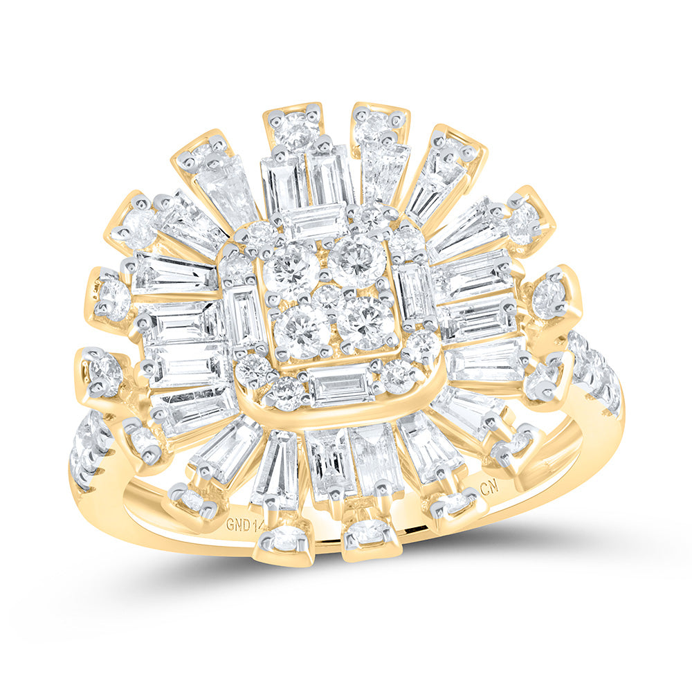 14kt Yellow Gold 1 3/4 Cttw Diamond Fashion Round Wedding Engagement Anniversary Ring, Women Size: 5-9