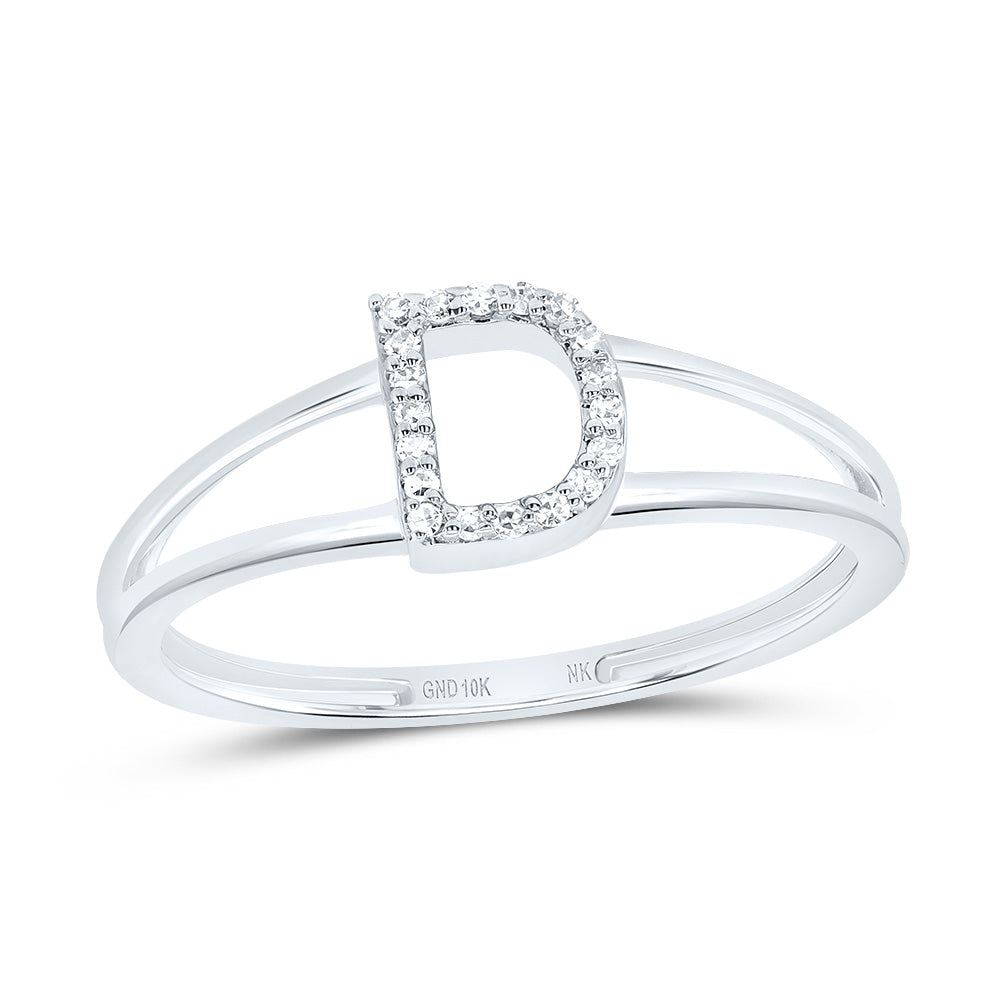 10kt Yellow Or White Gold Diamond Initial Ladies Wedding Engagement Anniversary Ring