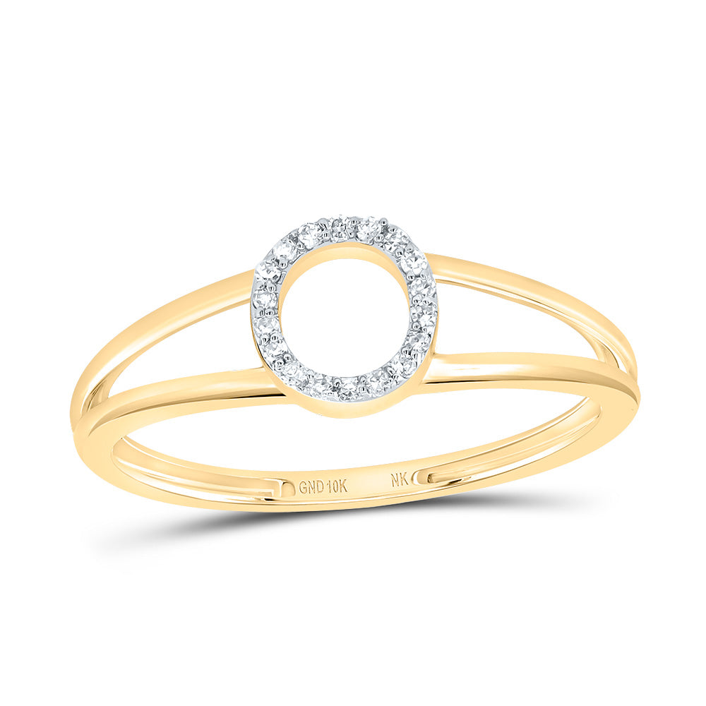 10kt Yellow Or White Gold Diamond Initial Ladies Wedding Engagement Anniversary Ring