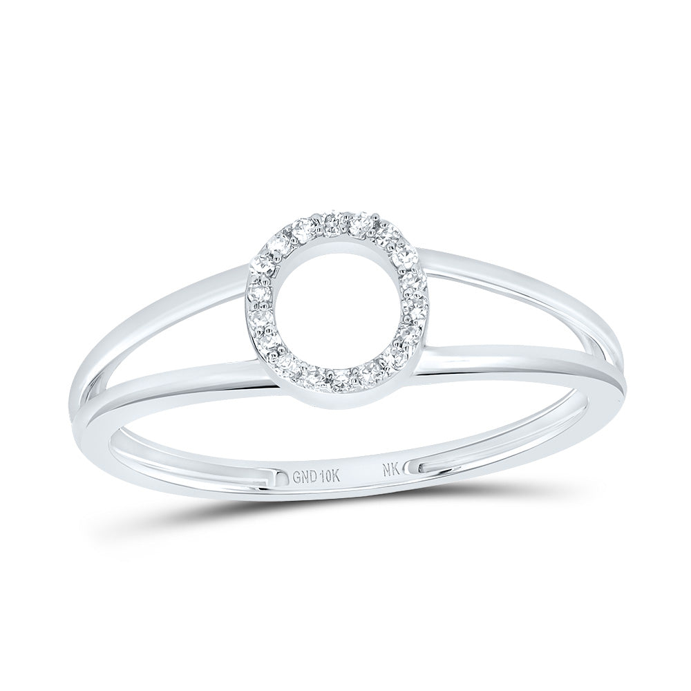 10kt Yellow Or White Gold Diamond Initial Ladies Wedding Engagement Anniversary Ring