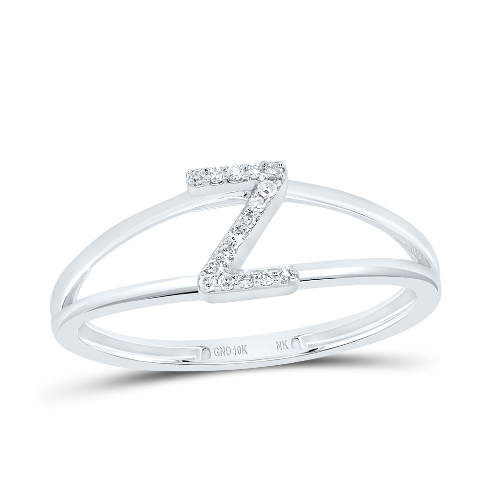 10kt Yellow Or White Gold Diamond Initial Ladies Wedding Engagement Anniversary Ring