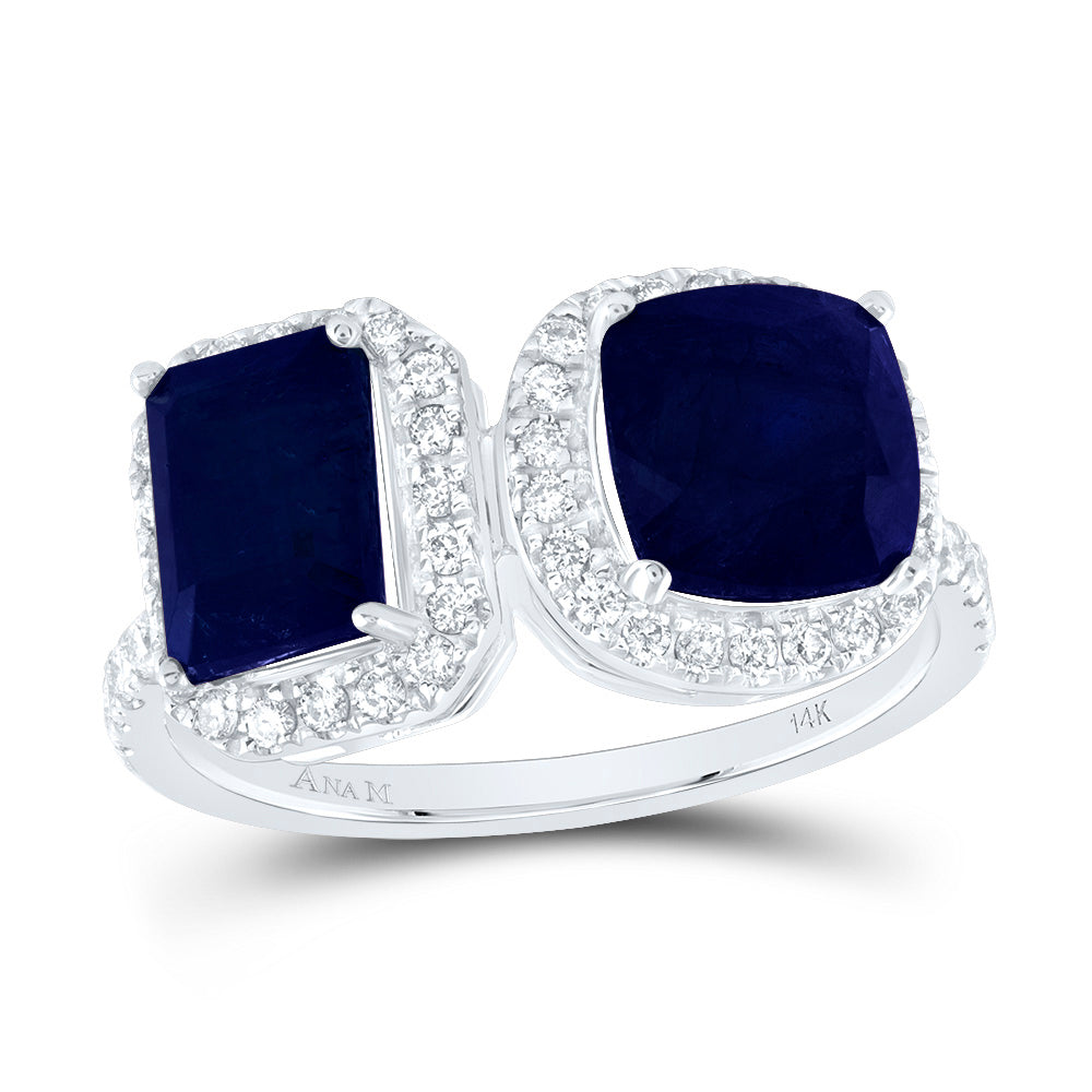 14kt Yellow Or White Or Rose Gold Natural Diamond Ana M 7x7mm Cushion, 7x5mm Emerald Natural Gem Wedding Engagement Anniversary Ring