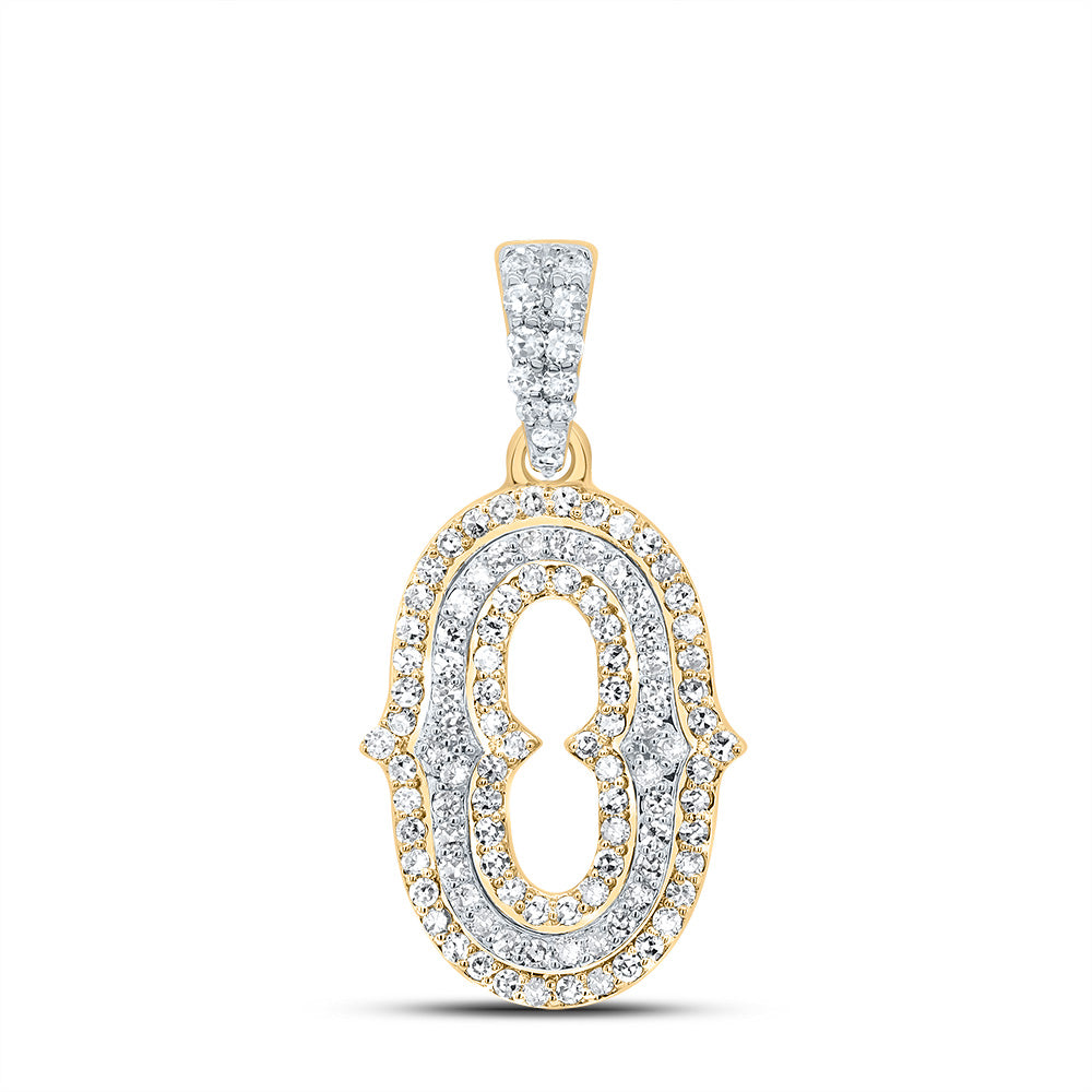 10k Yellow White Natural Diamond Fashion Initial Pendant