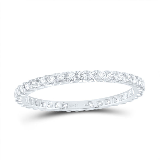 14K White Gold 1/3 Ctw Diamond Fashion Eternity Band, Womens Size: 5-9