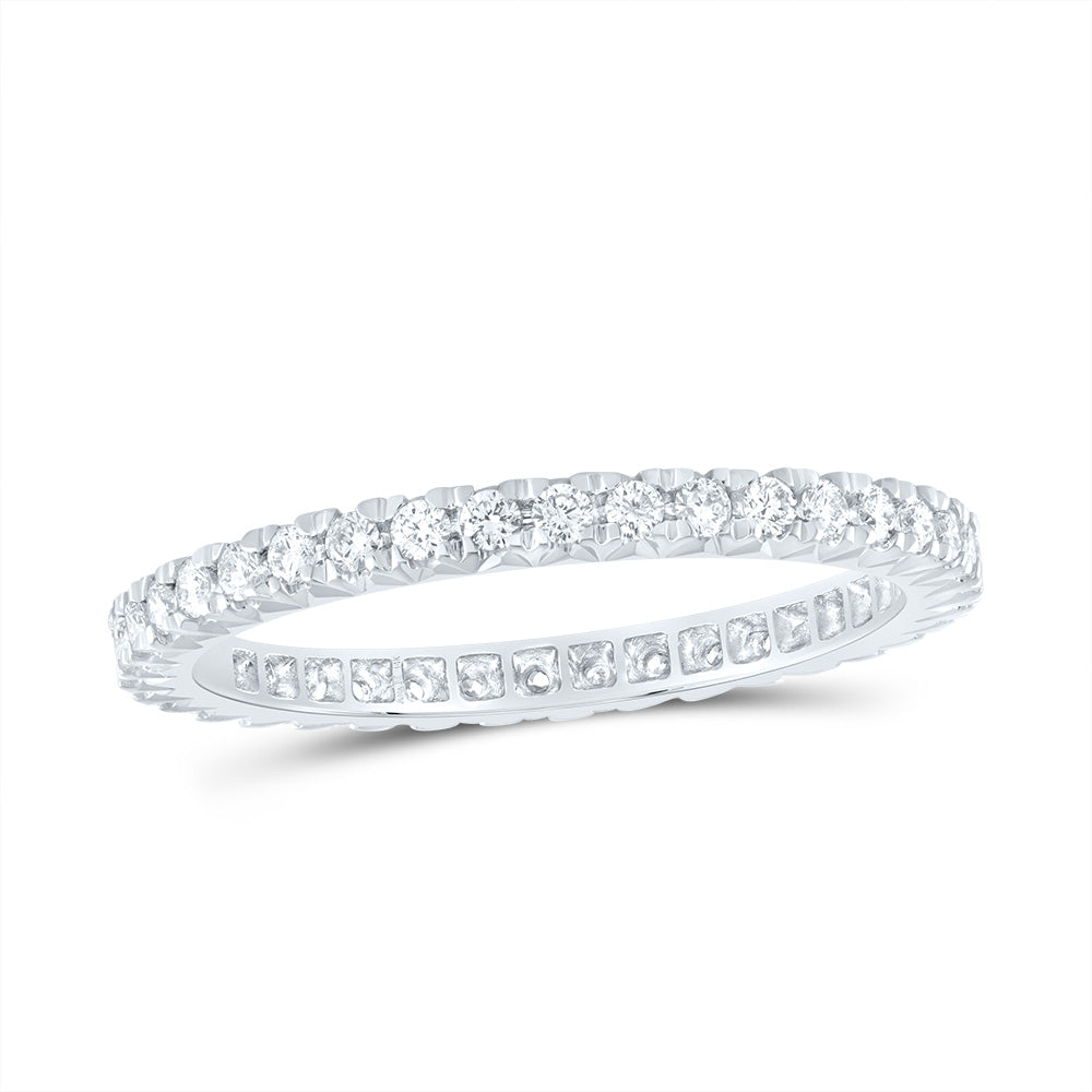 14kt White Gold 1/2 Cttw Diamond Ana M Fashion Cnc Eternity Wedding Engagement Anniversary Band, Women Size: 5-9