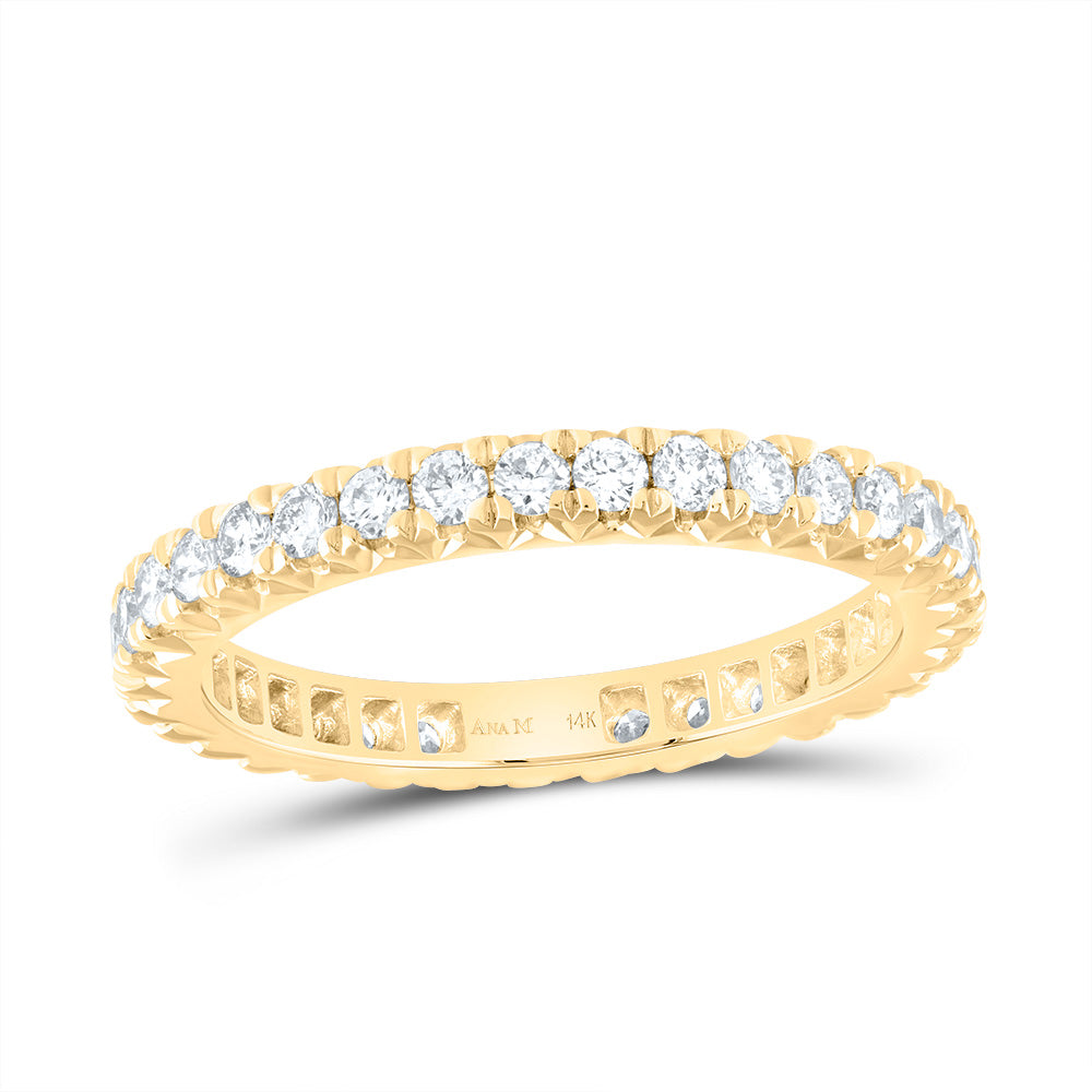 14kt Yellow Gold 3/4 Cttw Diamond Ana M Fashion Cnc Eternity Wedding Engagement Anniversary Band, Women Size: 5-9