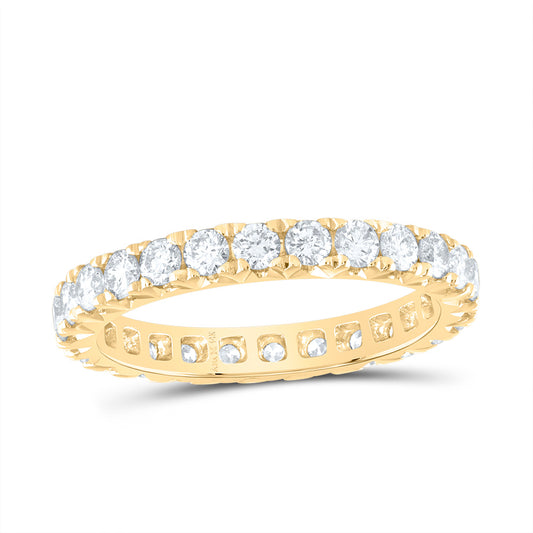 14K Yellow Gold 1 Ctw Diamond Fashion Eternity Band, Womens Size 5 or 6
