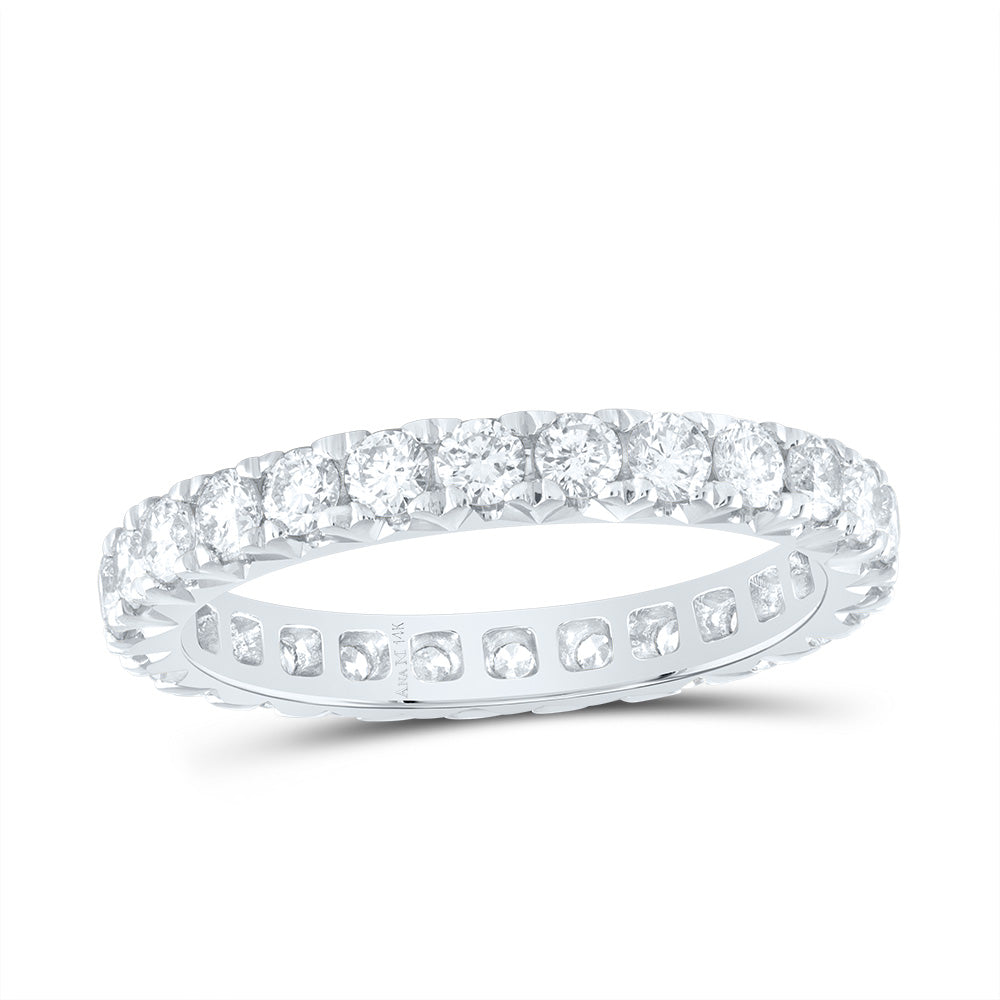 14kt White Gold 1 Cttw Diamond Ana M Fashion Cnc Eternity Wedding Engagement Anniversary Band, Women Size: 5-9