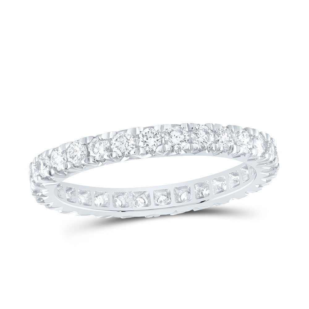 14kt White Gold 1 1/5 Cttw Diamond Ana M Fashion Cnc Eternity Wedding Engagement Anniversary Band, Women Size: 5-9