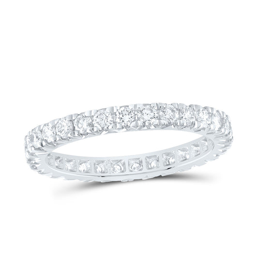 14kt White Gold 1 1/5 Cttw Diamond Ana M Fashion Cnc Eternity Wedding Engagement Anniversary Band, Women Size: 5-9