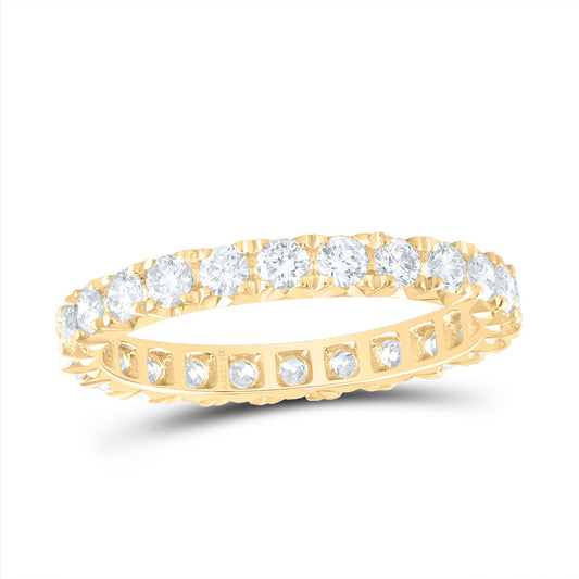 14kt Yellow Gold 1 1/4 Cttw Diamond Ana M Fashion Cnc Eternity Wedding Engagement Anniversary Band, Women Size: 5-9