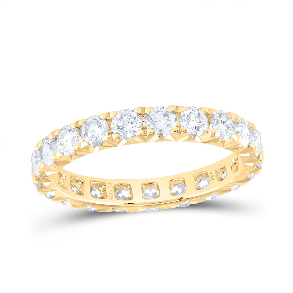 14kt Yellow Gold 1 7/8 Cttw Diamond Ana M Fashion Cnc Eternity Wedding Engagement Anniversary Band, Women Size: 5-9