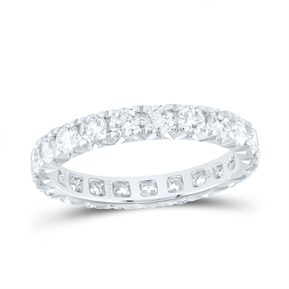 14kt White Gold 1 7/8 Cttw Diamond Ana M Fashion Cnc Eternity Wedding Engagement Anniversary Band, Women Size: 5-9