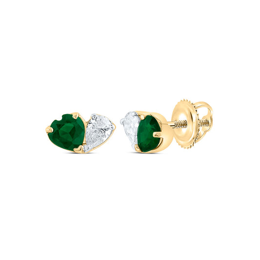 14kt Yellow Or White Or Rose Gold Natural Diamond Ana M 3mm Heart Natural Gem Heart Stud Earring