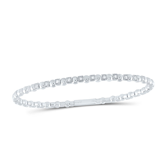14kt White Gold 1/4 Cttw Diamond Ana M Fashion Flexible Bangle (60x50mm)