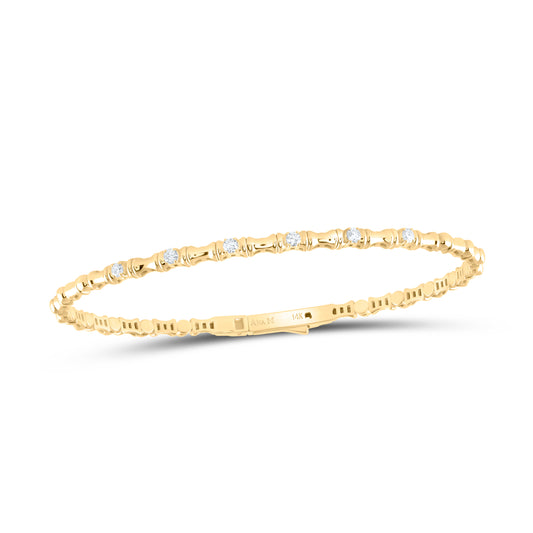 14kt Yellow Gold 1/5 Cttw Diamond Ana M Fashion Flexible Bangle (60x50mm)
