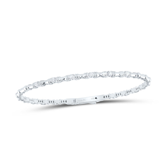 14kt White Gold 1/5 Cttw Diamond Ana M Fashion Flexible Bangle (60x50mm)