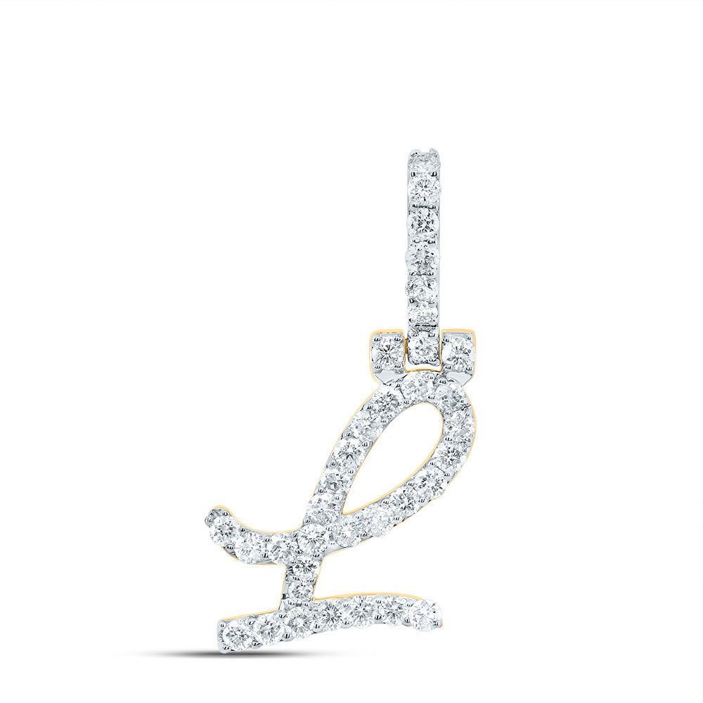 10kt Yellow Gold Diamond Fashion Initial Pendant