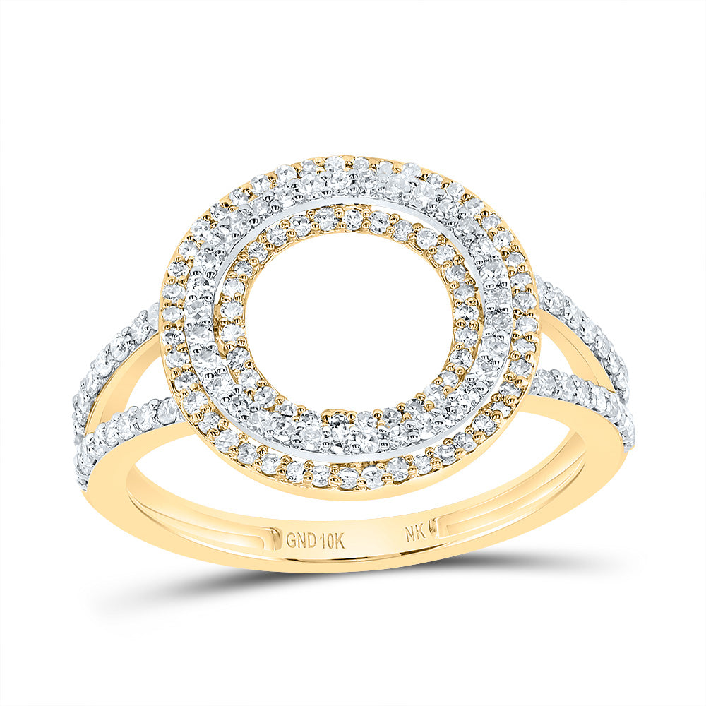 10kt Yellow Gold Diamond Fashion Initial Ladies Wedding Engagement Anniversary Ring