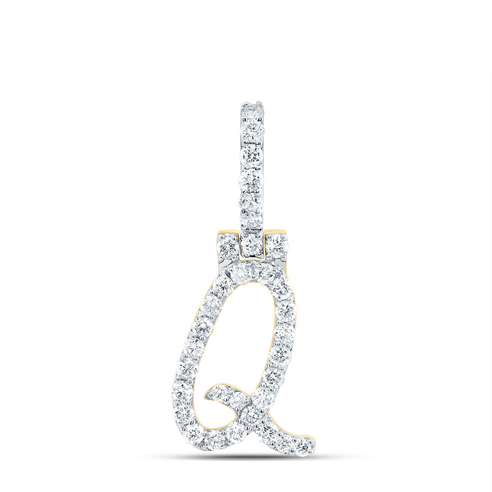 10kt Yellow Gold Diamond Fashion Initial Pendant