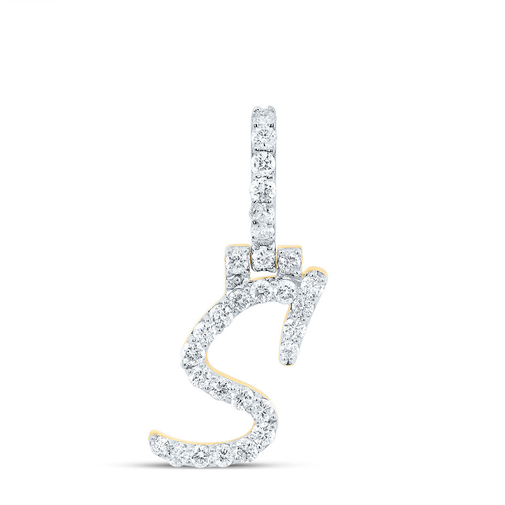 10kt Yellow Gold Diamond Fashion Initial Pendant