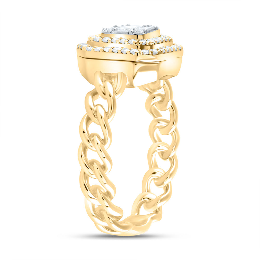 14kt Yellow Gold 1/2 Cttw Diamond Ana M Octagon Bridal Wedding Engagement Anniversary Ring, Women Size: 5-9