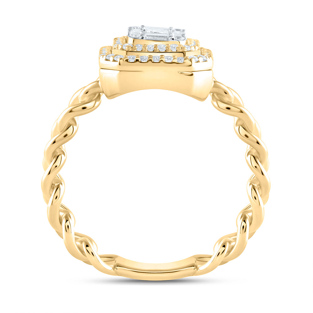 14kt Yellow Gold 1/2 Cttw Diamond Ana M Octagon Bridal Wedding Engagement Anniversary Ring, Women Size: 5-9