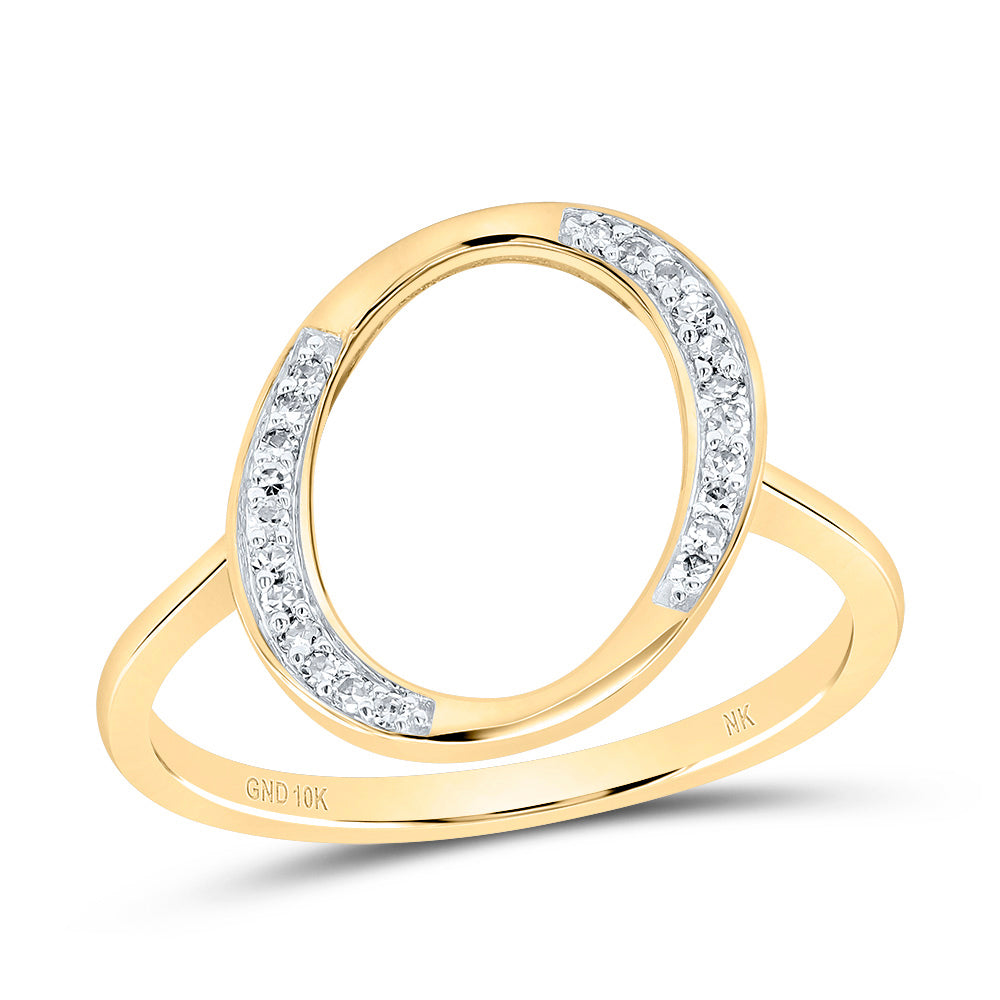 10kt Yellow Gold Diamond Initial Ladies Wedding Engagement Anniversary Ring