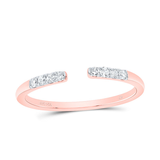 14K Rose Gold 1/10 Ct Diamond Fashion Ladies Band, Womens Size: 5-9