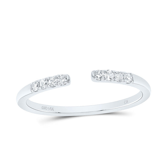 14kt White Gold 1/10 Cttw Diamond Fashion Bridal Wedding Engagement Anniversary Womens Band, Women Size: 5-9