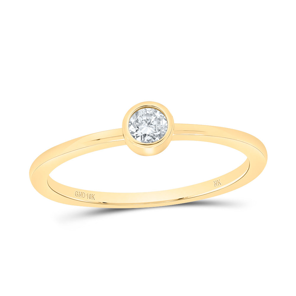 10kt Yellow Gold 1/8 Cttw Diamond Fashion Bridal Wedding Engagement Anniversary Womens Band, Women Size: 5-9