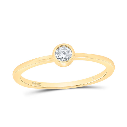 10kt Yellow Gold 1/8 Cttw Diamond Fashion Bridal Wedding Engagement Anniversary Womens Band, Women Size: 5-9