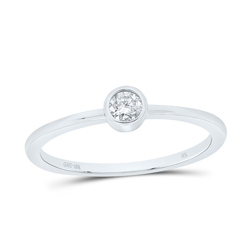 10kt White Gold 1/8 Cttw Diamond Fashion Bridal Wedding Engagement Anniversary Womens Band, Women Size: 5-9