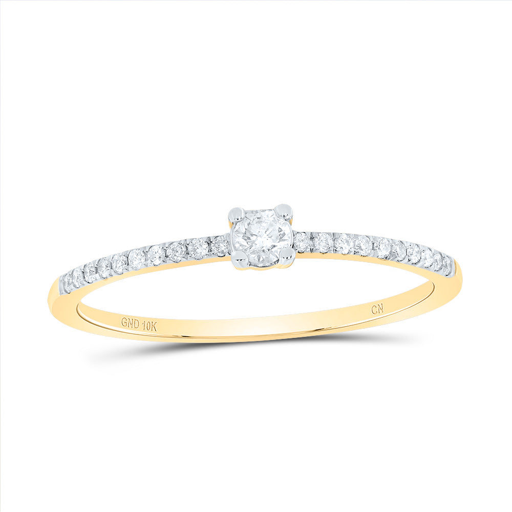 10kt Yellow Gold 1/6 Cttw Diamond Fashion Bridal Wedding Engagement Anniversary Womens Band, Women Size: 5-9
