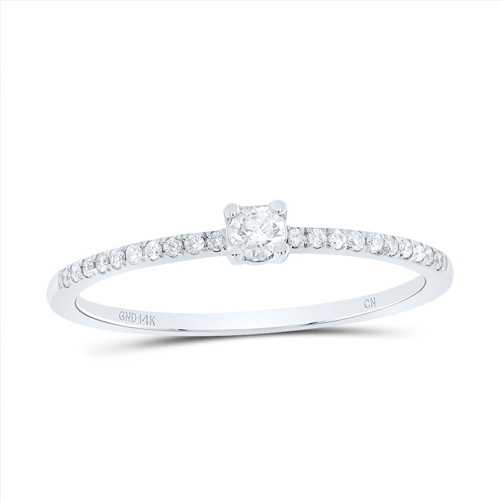 14kt White Gold 1/6 Cttw Diamond Fashion Bridal Wedding Engagement Anniversary Womens Band, Women Size: 5-9