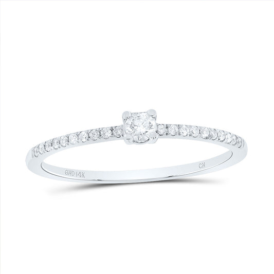 14kt White Gold 1/6 Cttw Diamond Fashion Bridal Wedding Engagement Anniversary Womens Band, Women Size: 5-9