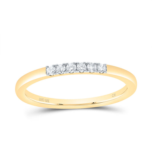 10kt Yellow Gold 1/10 Cttw Diamond Fashion Bridal Wedding Engagement Anniversary Womens Band, Women Size: 5-9