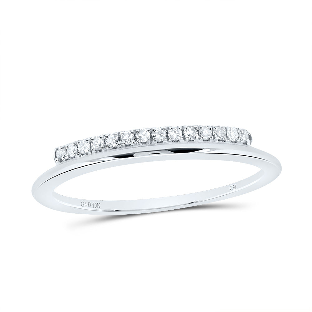 10kt White Gold 1/10 Cttw Diamond Fashion Bridal Wedding Engagement Anniversary Womens Band, Women Size: 5-9