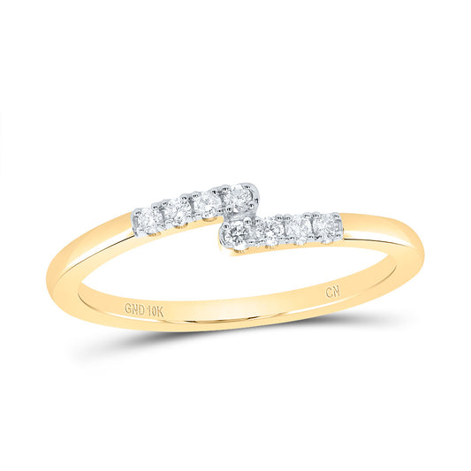 10kt Yellow Gold 1/10 Cttw Diamond Fashion Bridal Wedding Engagement Anniversary Womens Band, Women Size: 5-9