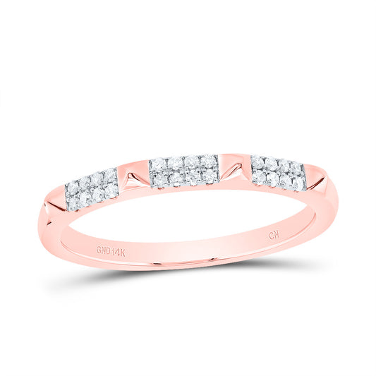 14kt Rose Gold 1/10 Cttw Diamond Fashion Bridal Wedding Engagement Anniversary Womens Band, Women Size: 5-9