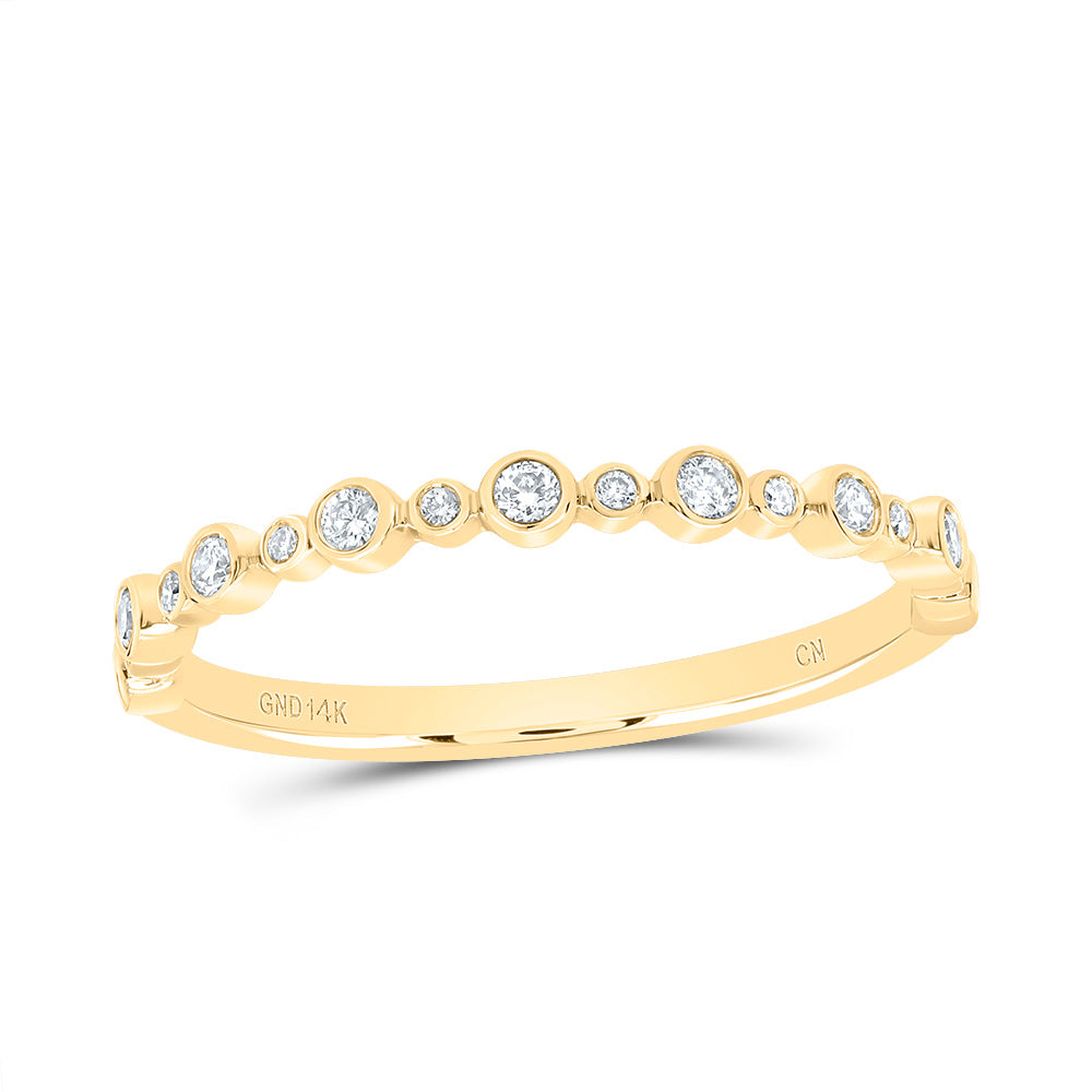 14kt Yellow Gold 1/6 Cttw Diamond Fashion Bridal Wedding Engagement Anniversary Womens Band, Women Size: 5-9